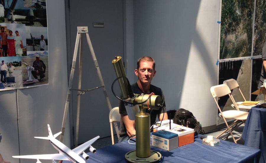 Biospheric Sciences Laboratory Scientist setting up the sun-photometer.