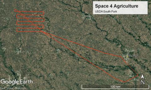 USDA South Fork flight trajectory